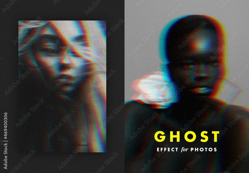 Ghostly Blur Photo Effect Mockup Stock Template Adobe Stock