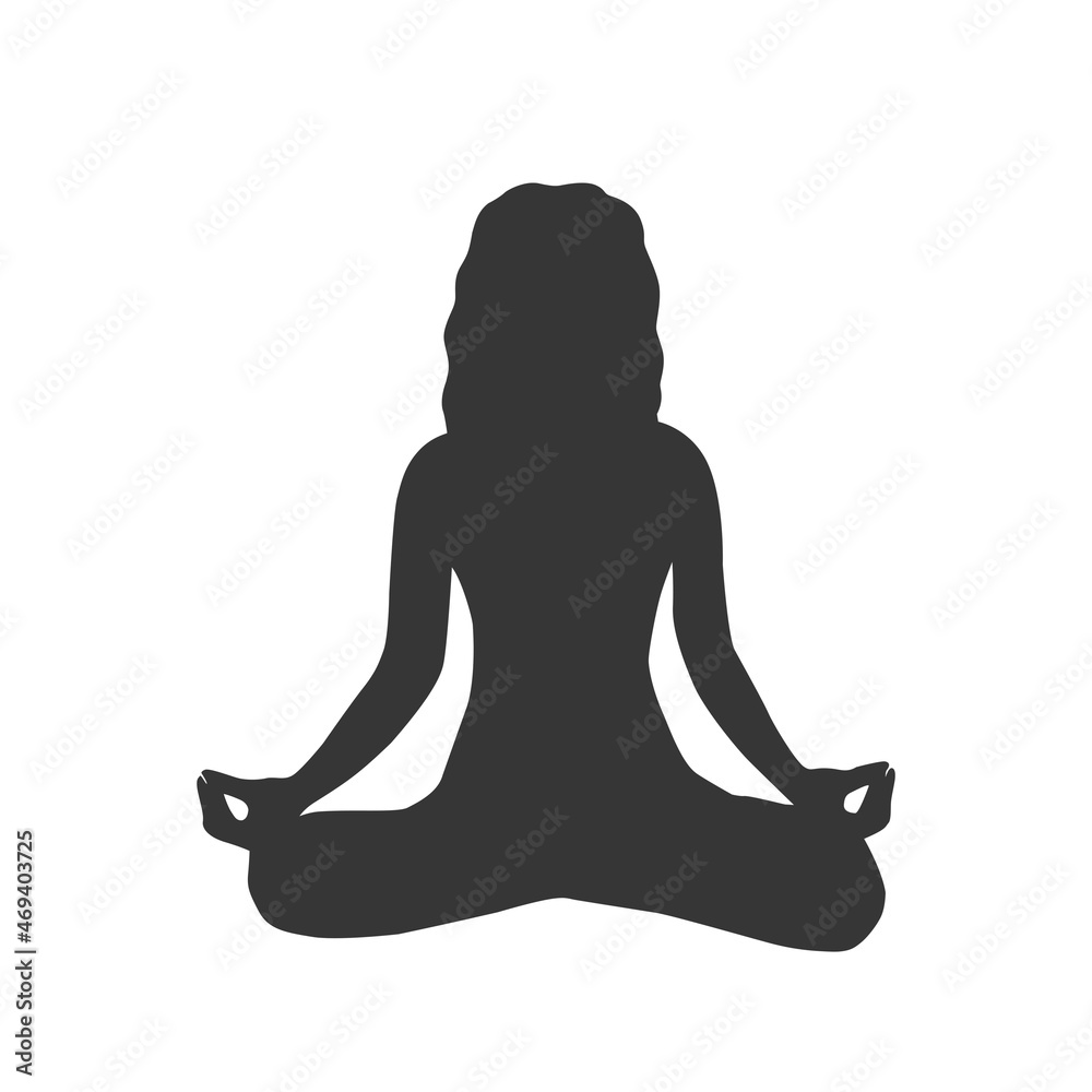 Silhouette of a person in yoga position, logo yoga design Silhouette of a person in yoga position, logo yoga design