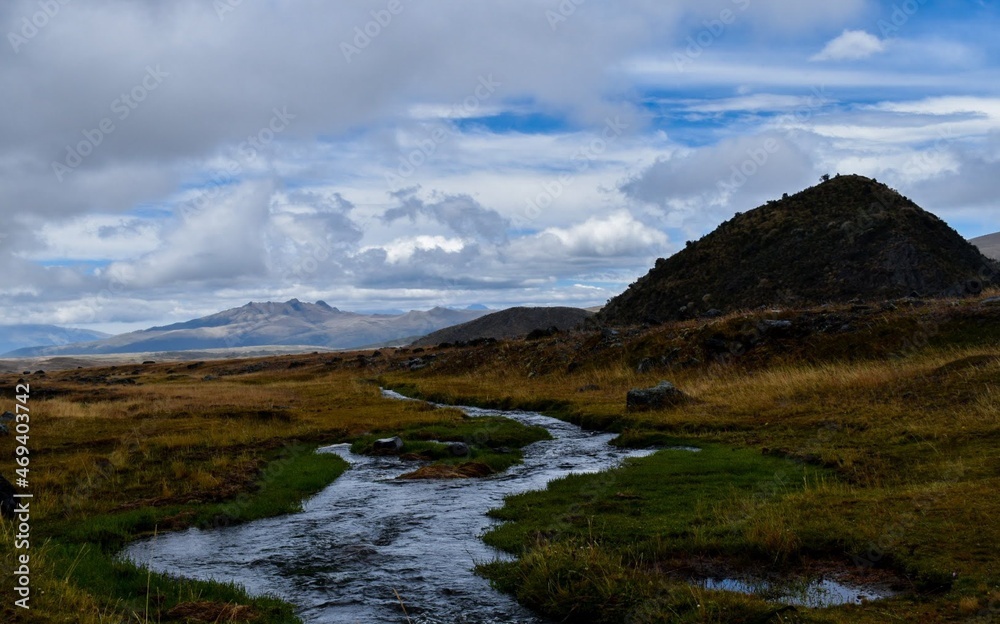 Natural landscape with a river Natural landscape with a river