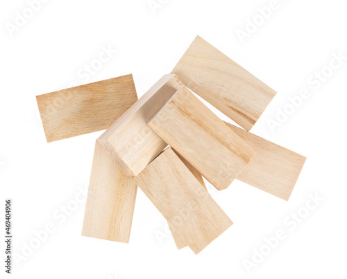 wooden block isolated on white background