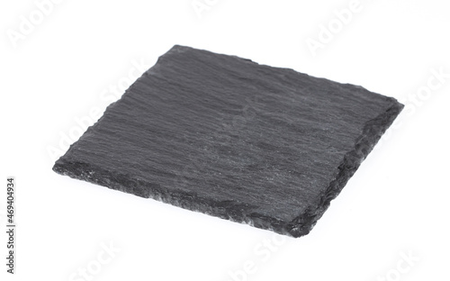 black stone empty rectangular, square dish isolated on white background.