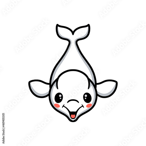 Cute little beluga whale cartoon