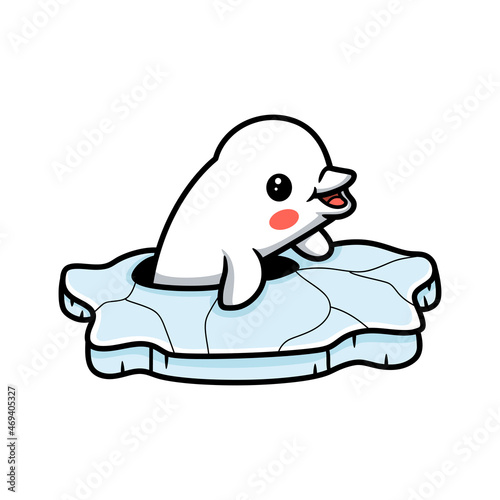 Cute little beluga whale cartoon