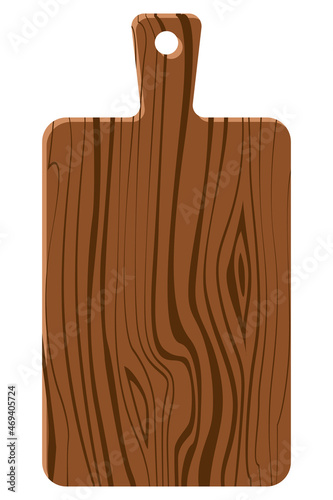 Vector wooden cutting board isolated on white background.