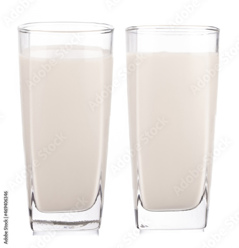 Collection of Glass of milk ​isolated on a white background.