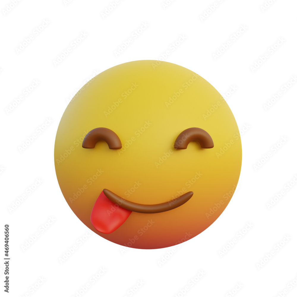 3d illustration smiley face emoticon sticking out tongue 3d illustration smiley face emoticon sticking out tongue