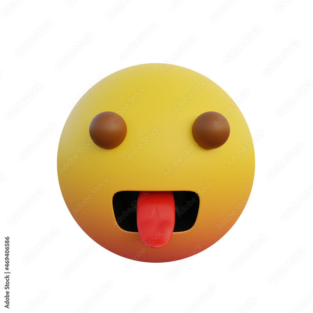 3d illustration mocking face emoticon sticking out tongue 3d illustration mocking face emoticon sticking out tongue