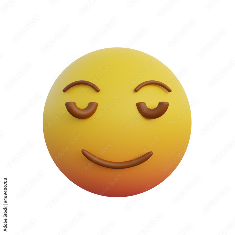 3d illustration shy smiley expression emoticon 3d illustration shy smiley expression emoticon