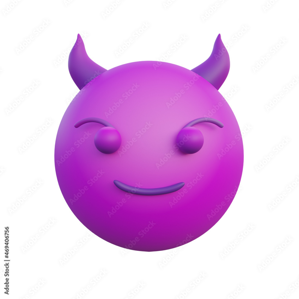 3d illustration Emoticon expression devil face smiling 3d illustration Emoticon expression devil face smiling