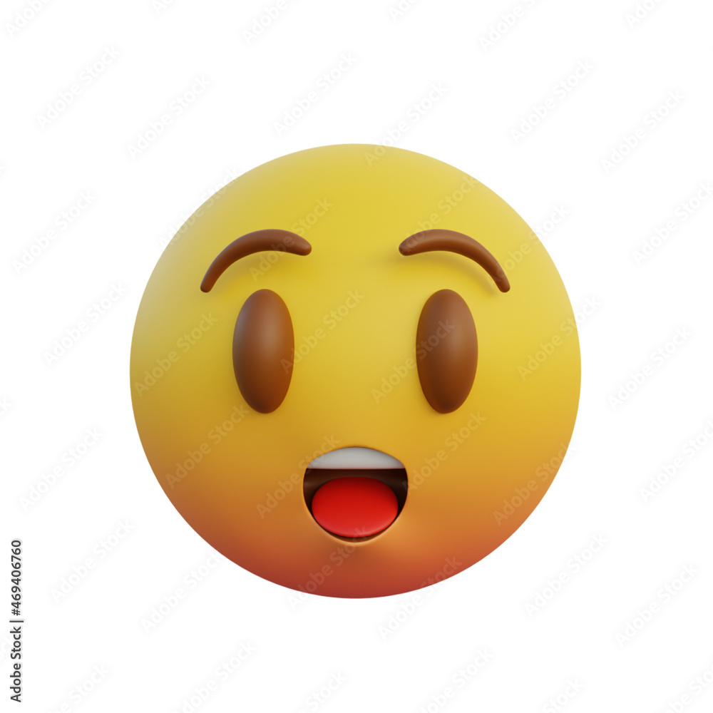 Fototapeta premium 3d illustration Emoticon expression very enthusiastic face