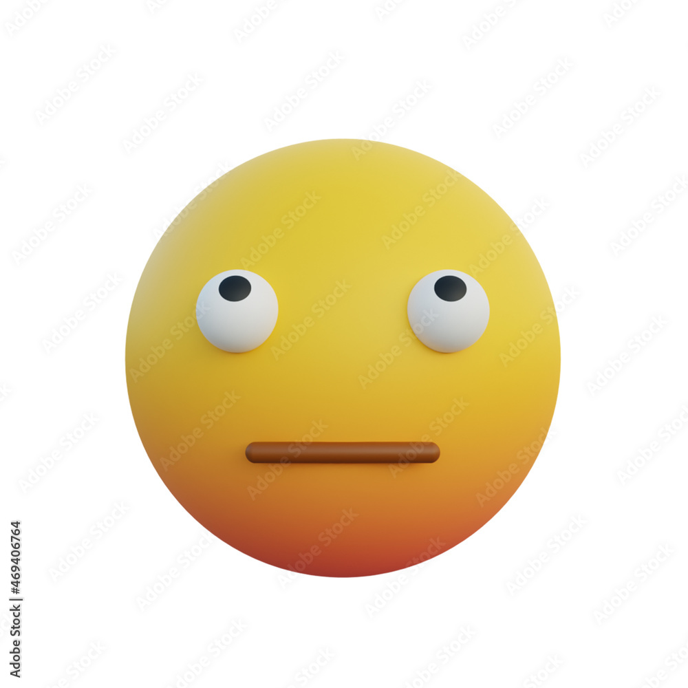 3d illustration expression emoticon looking up 3d illustration expression emoticon looking up