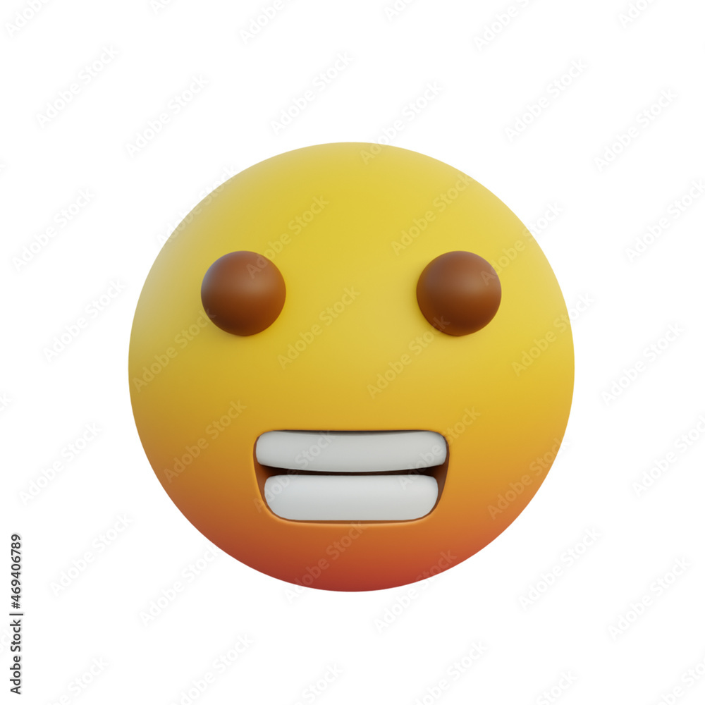 Fototapeta premium 3d illustration Emoticon expression grimacing face