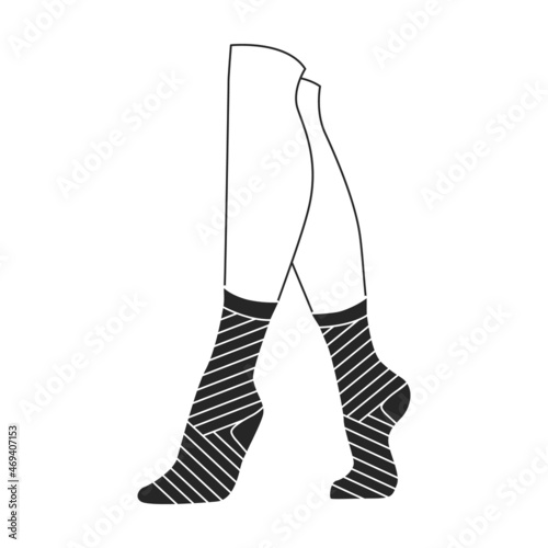 Woman sock vector icon.Black vector icon isolated on white background woman sock.