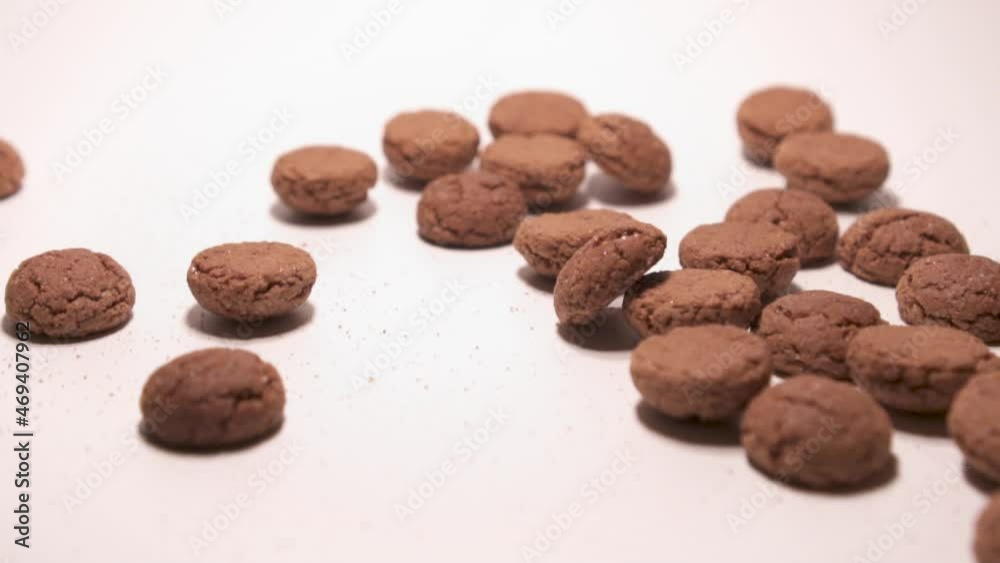 Delicious candy from The Netherlands. Part of Dutch tradition. White background. Slow motion. Delicious candy from The Netherlands. Part of Dutch tradition. White background. Slow motion.