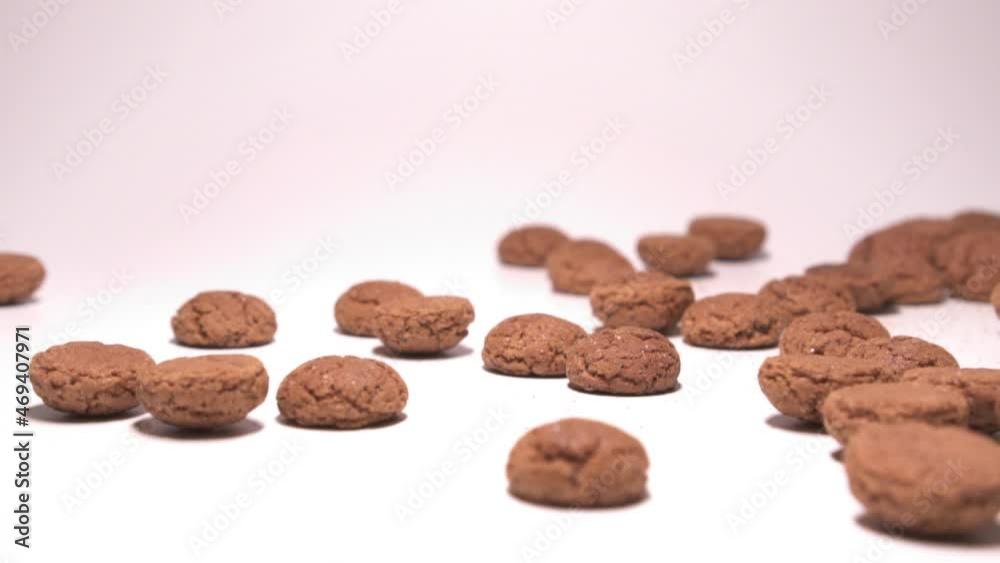 Traditional Dutch cookies for Sinterklaas. Slow motion. Traditional Dutch cookies for Sinterklaas. Slow motion.
