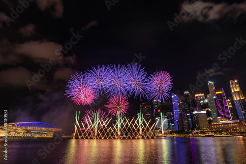 Singapore fireworks display celebration at Marina Bay, Colorful New Year Firework