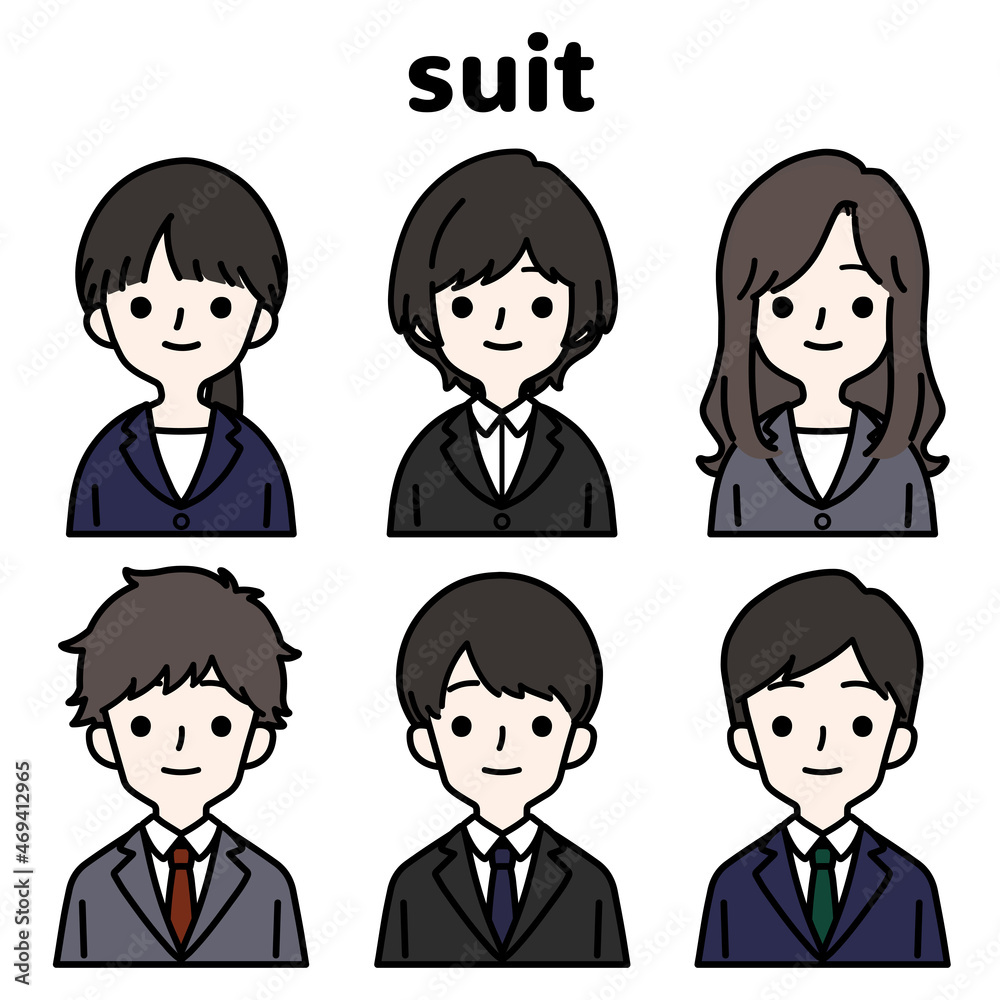 人物イラストセット_スーツ 人物イラストセット_スーツ