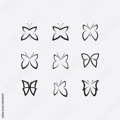 Fototapeta Naklejka Na Ścianę i Meble -  Vector Butterfly conceptual simple, colorful icon. Logo. Vector illustration