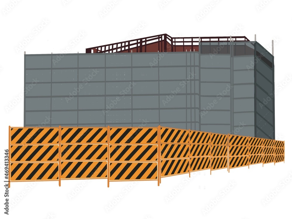 Fototapeta premium 工事現場 白背景