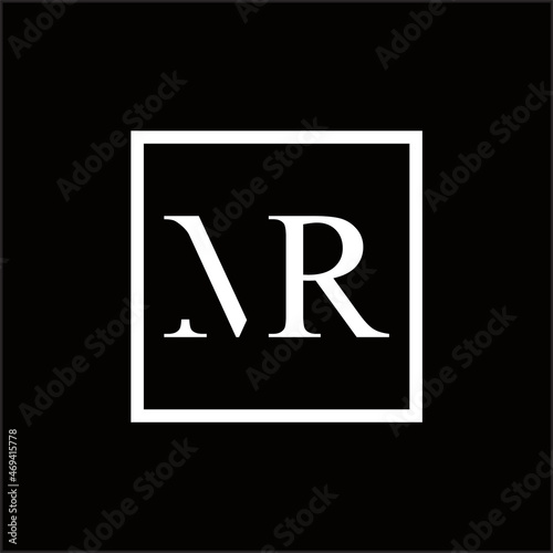 creative simple logo design letter MR