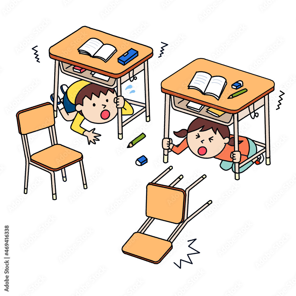 学校での地震