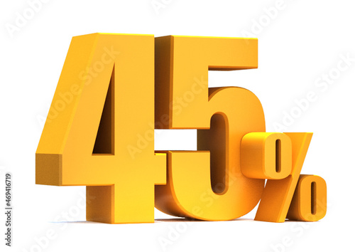 Gold 45 Percent off 3d Sign on White Background, Special Offer 45% Discount Tag, Sale Up to 45 Percent Off,big offer, Sale, Special Offer Label, Sticker, Tag, Banner, Advertising, offer Icon
