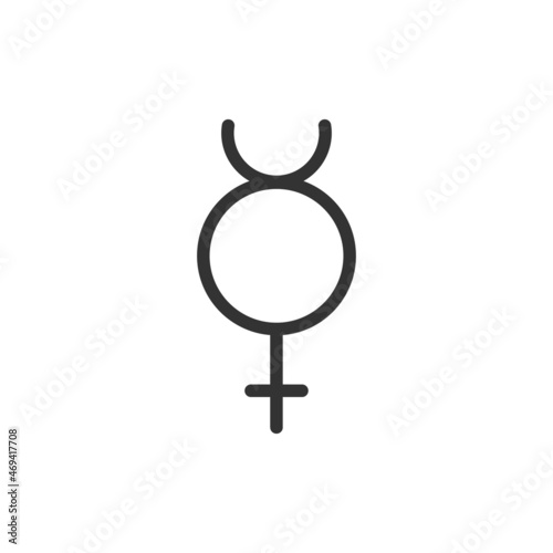 Thin line icon of mercury.