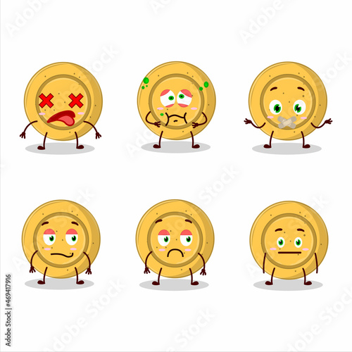 Dalgona candy circle cartoon character with nope expression