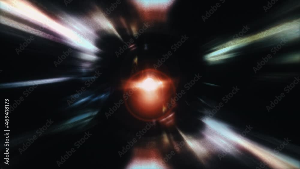 Round Light Rotation Animation Vidéo Stock Abstract looping center star optical lens flares light ...
