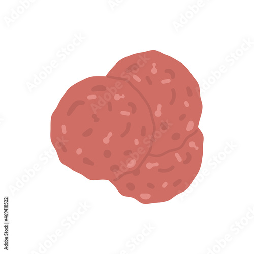 illustration of three burgers. food. ground beef. flat cartoon style. vector design