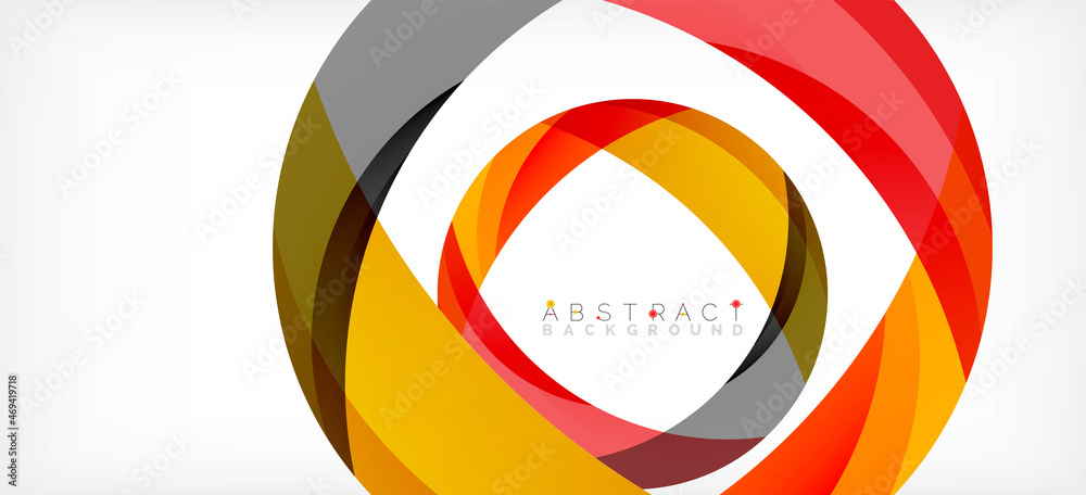 Geometric abstract background. Circle created with overlapping color shapes. Vector Illustration For Wallpaper, Banner, Background, Landing Page Geometric abstract background. Circle created with overlapping color shapes. Vector Illustration For Wallpaper, Banner, Background, Landing Page