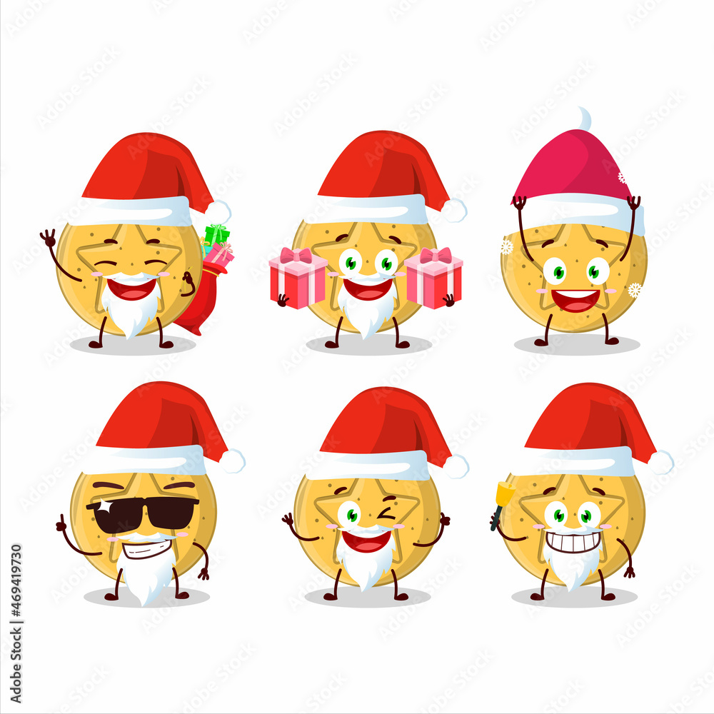 Santa Claus emoticons with dalgona candy star cartoon character