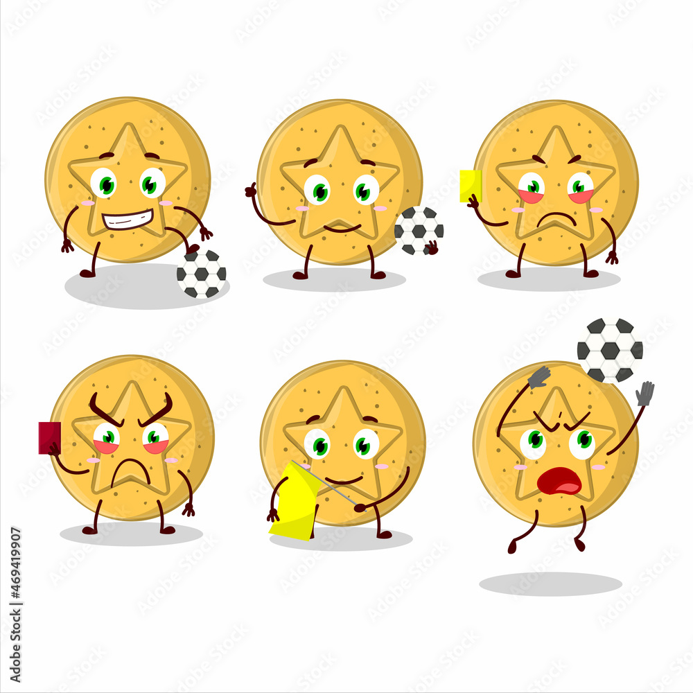 Dalgona candy star cartoon character working as a Football referee Dalgona candy star cartoon character working as a Football referee