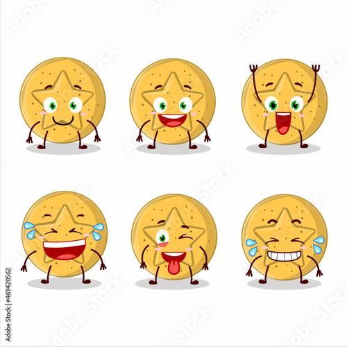 Cartoon character of dalgona candy star with smile expression