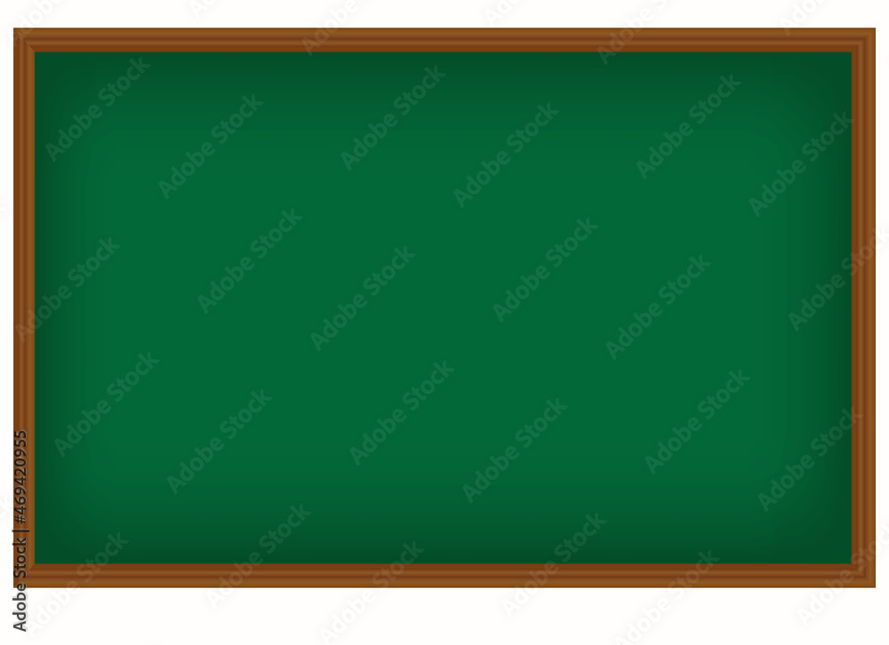 Realistic blank green chalkboard with wooden frame for classroom or restaurant menu.Back to school concept.Blackboard background for teacher.Kids and education.Vector illustration. Realistic blank green chalkboard with wooden frame for classroom or restaurant menu.Back to school concept.Blackboard background for teacher.Kids and education.Vector illustration.