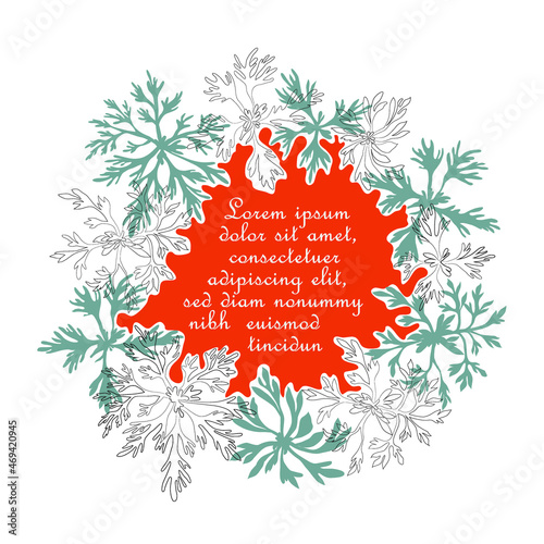 Artemisia absinthium Herb Poster, Emblem or Card