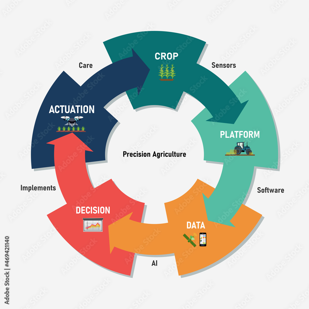 Smart Farming and Precision Agriculture Cycle Stock Vector  Adobe Stock