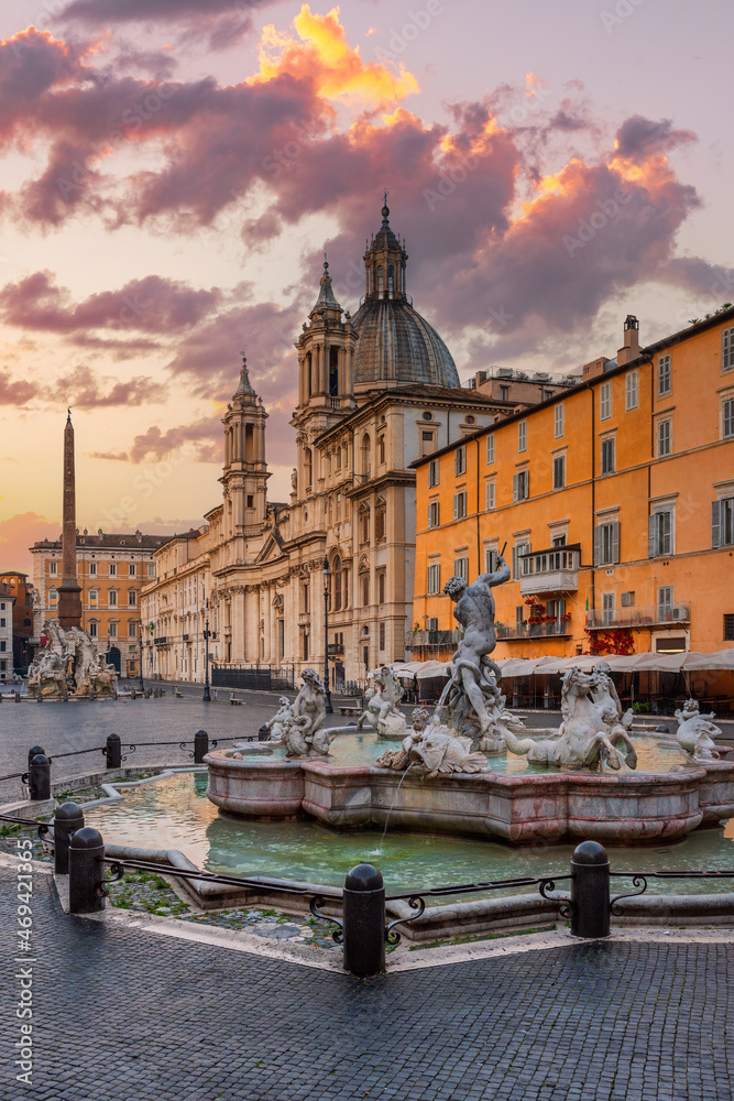 Piazza Navona and the Neptune Fountain in Rome