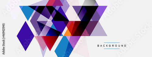 Color triangles composition, geometric abstract background. Techno or business concept, pattern for wallpaper, banner, background, landing page