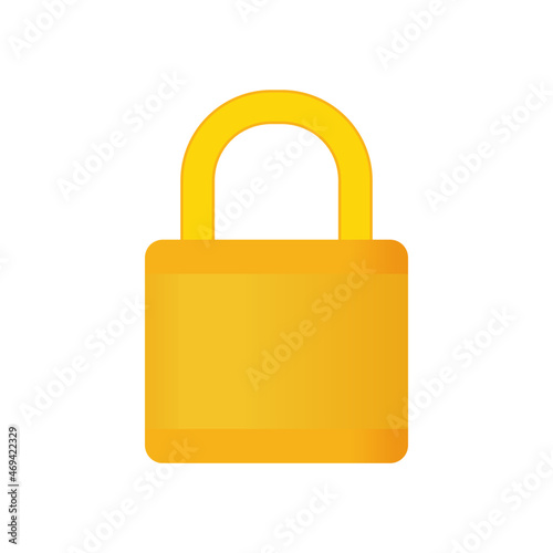 Padlock icon. Locked computer. Security options. Encrypted sign. Desktop icons pack element. Linux open source UI shortcut theme customisation. Vector illustration.