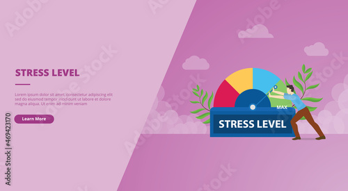 stress level concept for website landing homepage template banner or slide presentation
