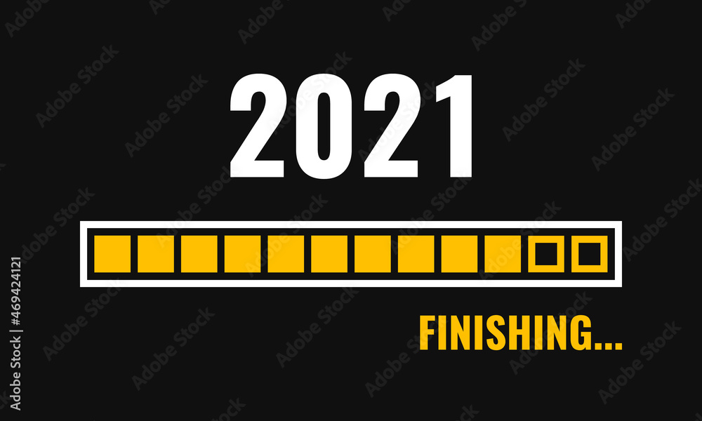 2021 finishing progress bar, vector illustration