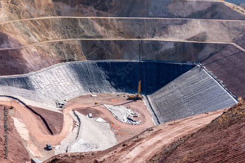 Принти на полотні View of the industrial mine waste dam (tailing dam)