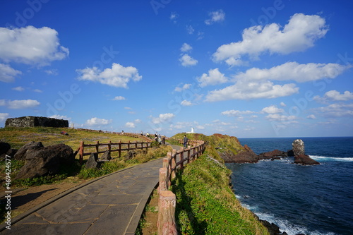a wonderful seaside walkway , scenery around seopjikoji cape