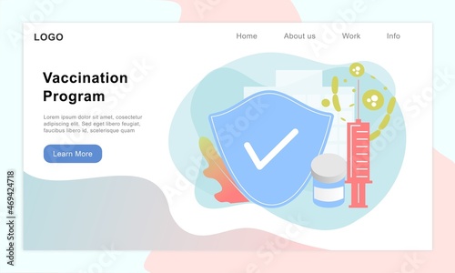 Vaccination, time to vaccinate and immunization campaign. Health care, medical treatment and protection from virus, illness and disease. Flat vector illustration for web template, banner, infographics