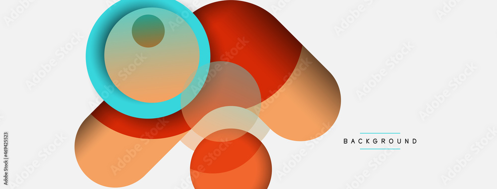 Creative geometric wallpaper. Minimal abstract background. Circles composition vector illustration for wallpaper banner background or landing page Creative geometric wallpaper. Minimal abstract background. Circles composition vector illustration for wallpaper banner background or landing page