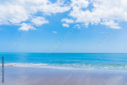 Small wave by the ocean in Florida in the spring. Turquoise ocean and perfect fine sand Melbourne Beach