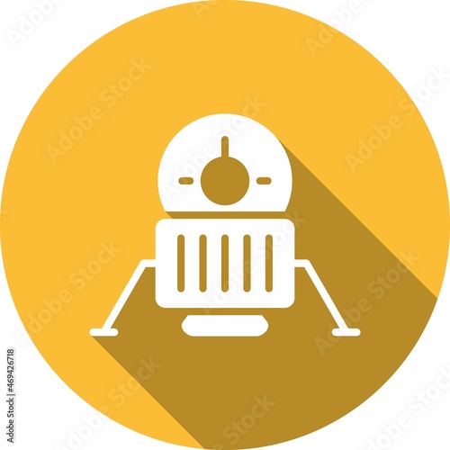 Lander Glyph Circle Vector Icon Design