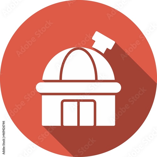 Observatory Glyph Circle Vector Icon Design