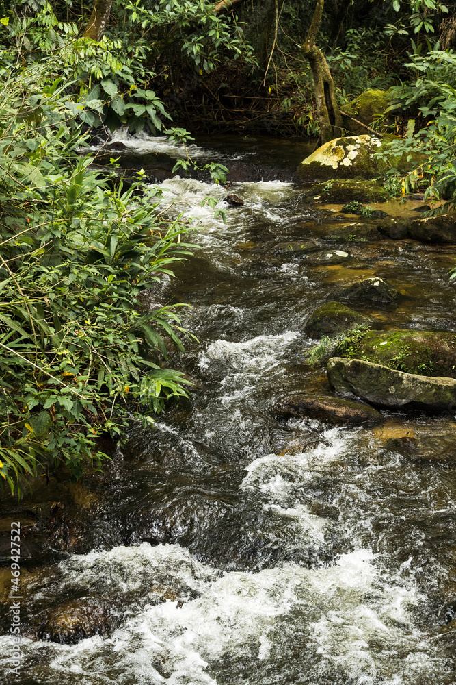View of nature in Sana, Macaé, mountainous region of Rio de Janeiro. Photo of the river with rapids of the city's waterfalls View of nature in Sana, Macaé, mountainous region of Rio de Janeiro. Photo of the river with rapids of the city's waterfalls